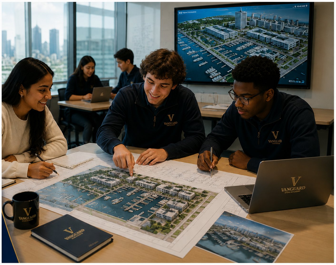Vanguard Academy students studying together