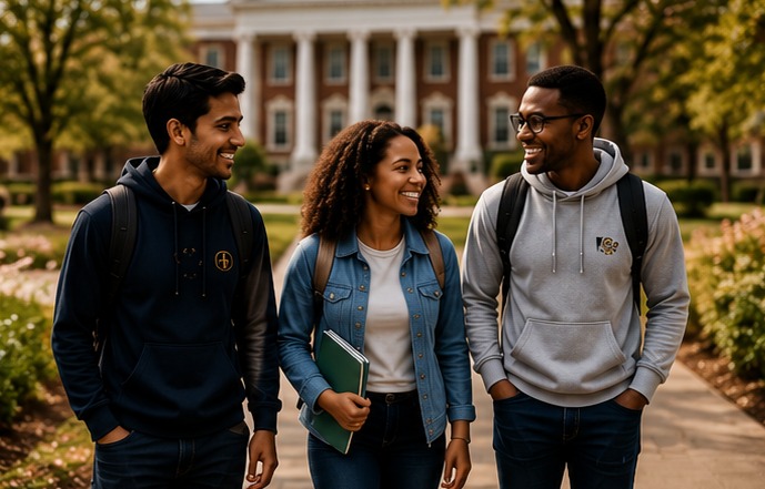 University students on campus