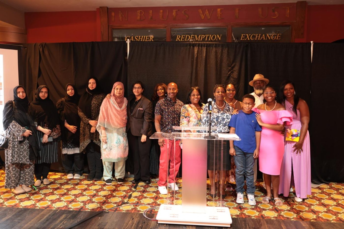 Graduates and families celebrating at the ceremony