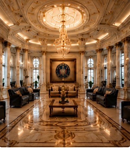 Presidential palace interior where advisors attended